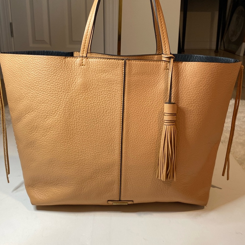 Rebecca Minkoff Peach Climbing Rope Unlined Leather Weekender Tote